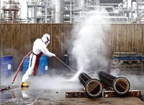Industrial high pressure water jet cleaning services for boilers and pipelines